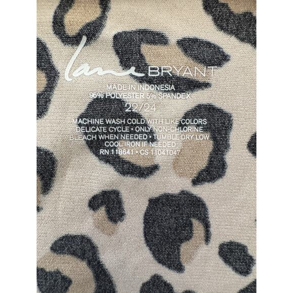 Lane Bryant Top Womens Plus 22/24 Animal Print Cowl Draped Neck Rouched Blouse - Picture 5 of 11